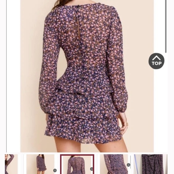 NWT dress perfect for fall. Small from Francesca’s. Floral, flowy - Picture 8 of 9